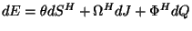 $dE = \theta dS^H + \Omega^H dJ + \Phi^H dQ$