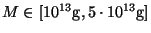 $M\in[10^{13}{\rm
g},5\cdot10^{13}{\rm g}]$