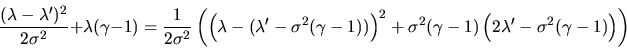\begin{displaymath}Ke^{-(\gamma-1)(\lambda'-\frac{\sigma^2(\gamma-1)}{2})} d\lam...
...
= \frac{K}{E'^\gamma} dE' e^{\frac{(\gamma-1)^2 \sigma^2}{2}} \end{displaymath}